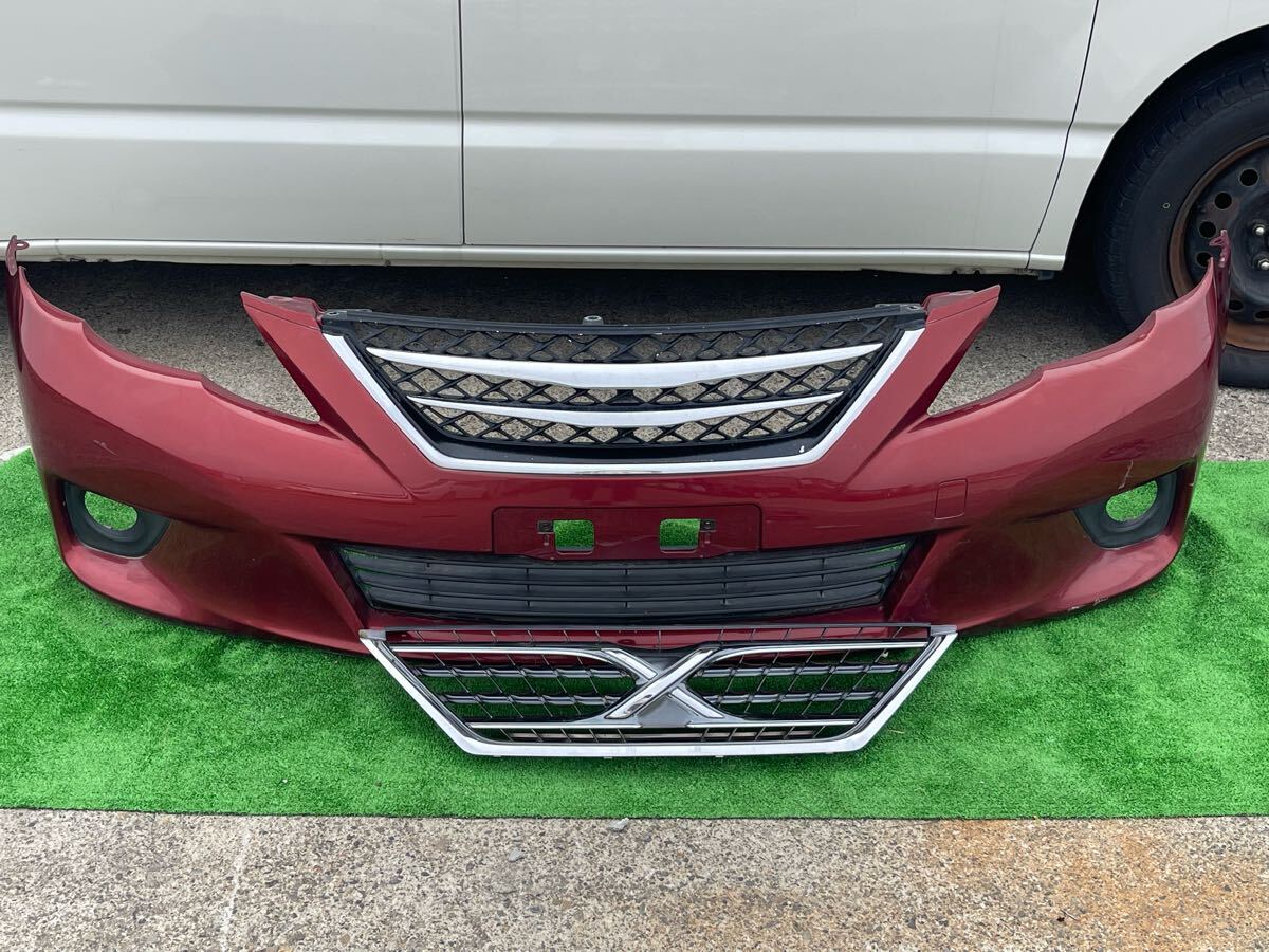 マークX 130系/GRX130/GRX133/GRX135 純正 前期 フロント バンパー 2つグリル付 ワイン系色拍卖