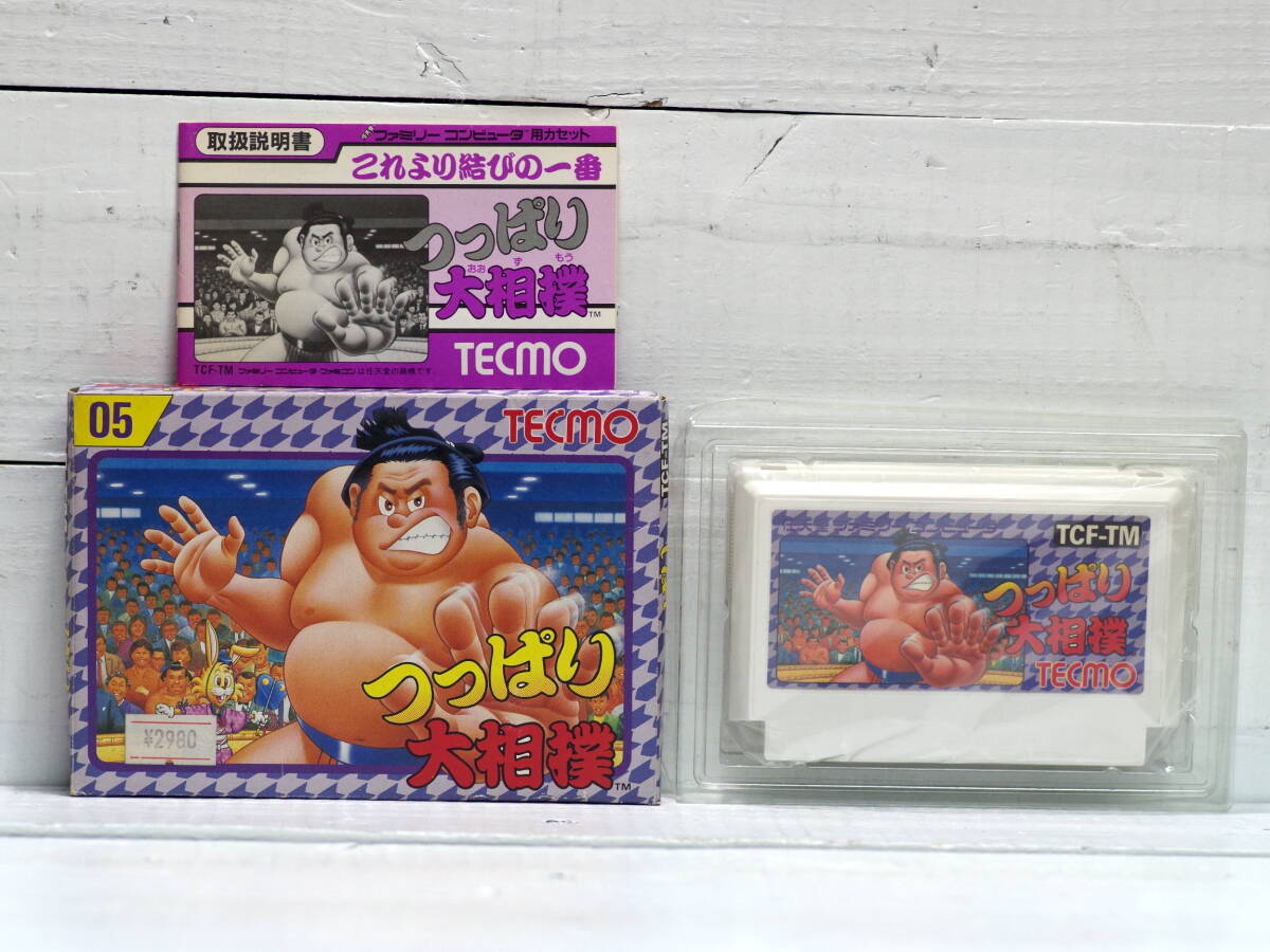 M12450【FC】つっぱり大相撲 箱・説明書付属 コレクターアイテム エタノールで端子清掃済 テクモ 動画あり ゆうメール150gなど拍卖