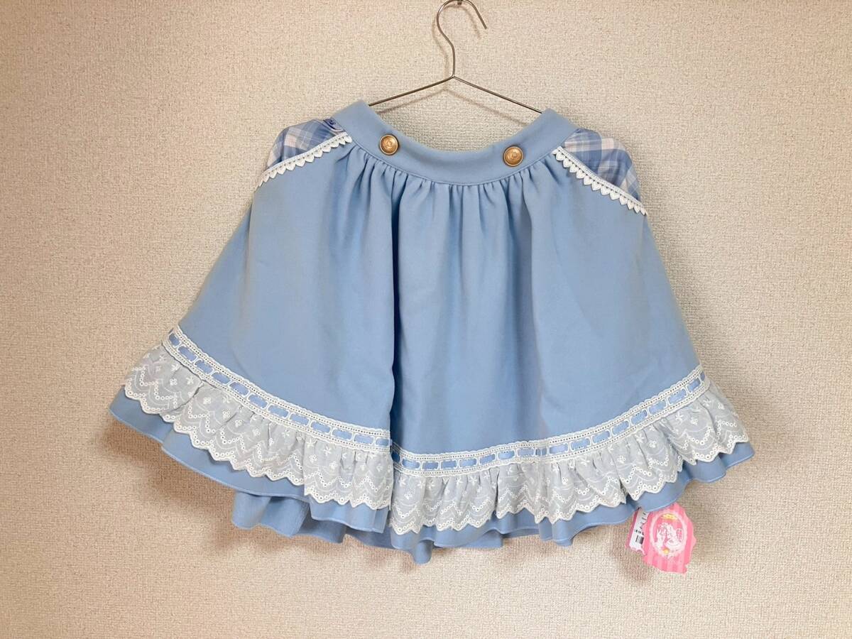 未使用 To Alice トゥアリス C5797 はしごレースフレアスカート Aライン スカート ロリィタスカート サックス Mサイズ相当拍卖