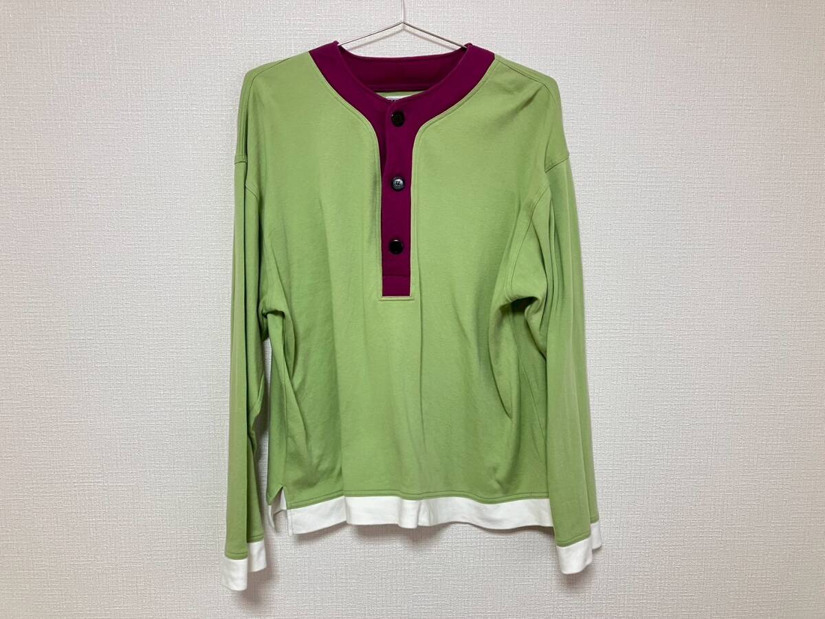 モスキーノ MOSCHINO JEANS スエット グリーン パープル ホワイト バックプリント ビンテージ拍卖