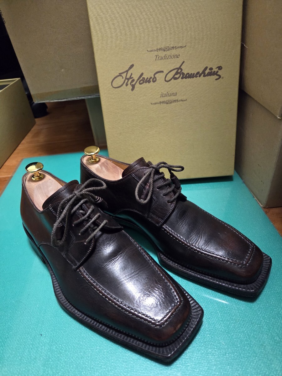 【美品】ステファノブランキーニ ダークブラウン Uチップ 外羽根 6ハーフ拍卖