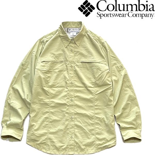 1点物◆コロンビア長袖ロールアップ袖ナイロンシャツ古着メンズレディースOKアメカジ90sストリート/スポーツ/アウトドアブランド黄緑348911拍卖