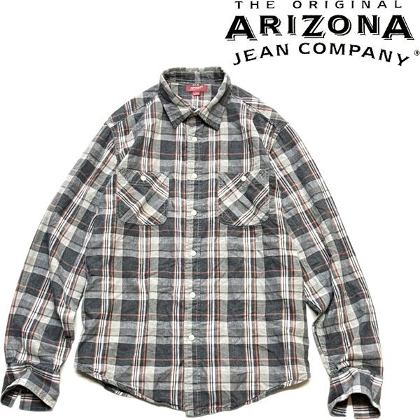 1点物◆アリゾナジーンズARIZONA長袖チェックシャツ古着LメンズXLレディースOKアメカジ90sストリート/スポーツ中古ブランド雰囲気系34904拍卖
