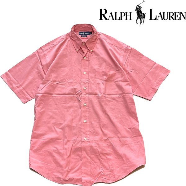 1点物◆ラルフローレン90sビンテージPOLOピンク半袖シャツ古着LメンズレディースOKアメカジ90sストリート/スポーツポニーブランドXXL349085拍卖