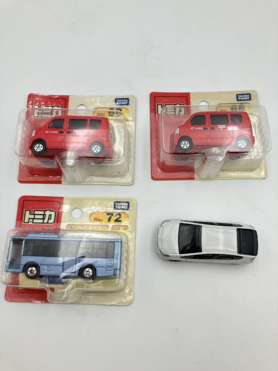 【1533】タカラトミー トミカまとめ 4台 トミカ ミニカー No.72 三菱ふそうエアロスターエコハイブリット No.68 郵便車 トヨタ プリウス拍卖
