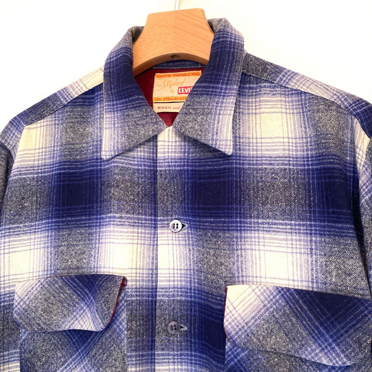 ビンテージ STYLED BY LEVI'S リーバイス S501XX 大戦 デニム ジーンズ ARROW RRL シャドー オンブレー チェック レーヨン ウール シャツ拍卖