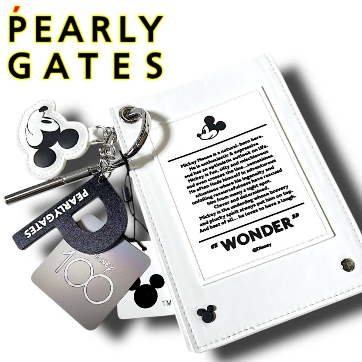 新品 PEARLY GATES パーリーゲイツ 定価1.4万 スコアカードホルダー ケース ディズニー ミッキーマウス ペン付き ゴルフグッズ B7436拍卖
