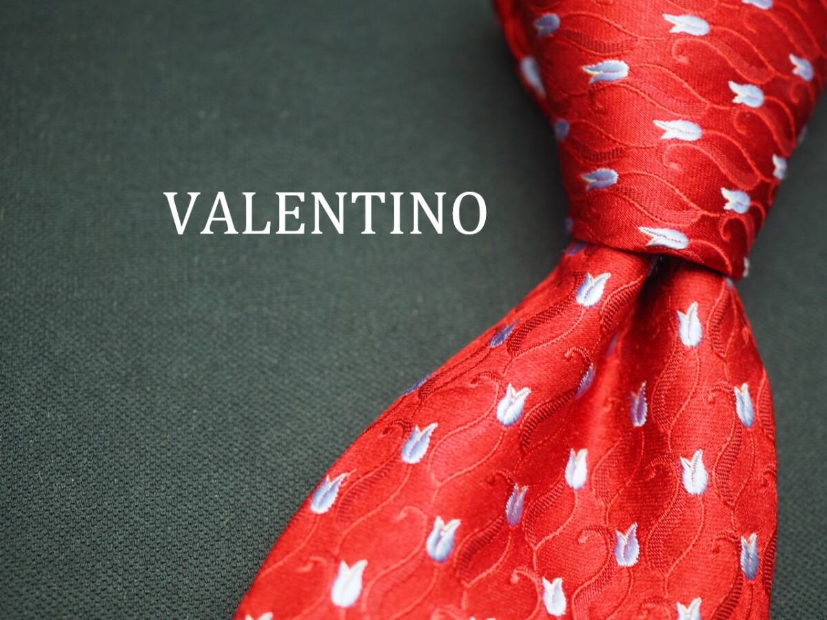 美品【VALENTINO ヴァレンティノ】 E1004 赤 SILK ブランド ネクタイ 古着 良品拍卖