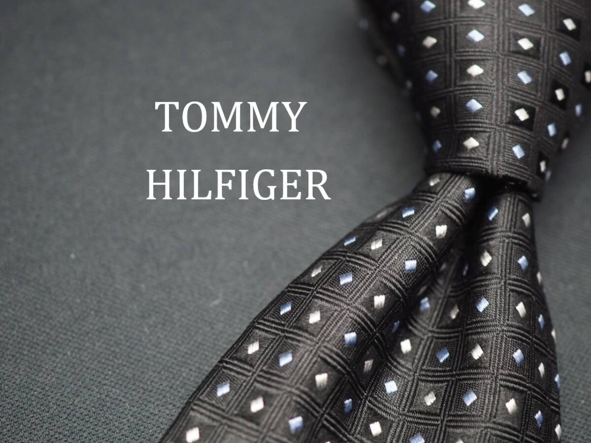 美品【TOMMY HILFIGER トミーヒルフィガー】 E1464 ブラック SILK ブランド ネクタイ 古着 良品拍卖