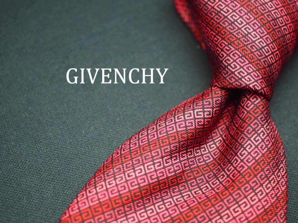 【GIVENCHY ジバンシイ】 E1524 ロゴ ワイン系 SILK ブランド ネクタイ 古着 良品拍卖