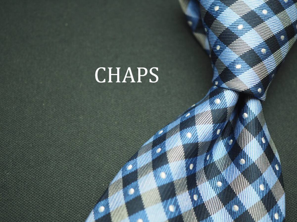 美品【CHAPS チャップス】 E2087 ネイビーブルー系 SILK ブランド ネクタイ 古着 良品拍卖