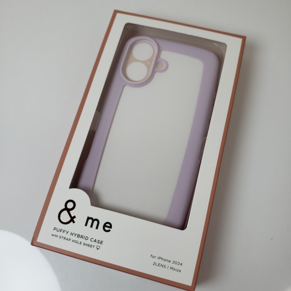 iPhone16 耐衝撃ハイブリッドケース ぷっくりフレーム ラベンダー 221拍卖