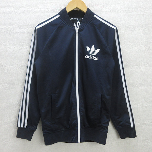D■アディダス/adidas トレフォイルロゴ リバーシブル トラックジャケット/JKT【M】紺/MENS/24【中古】拍卖