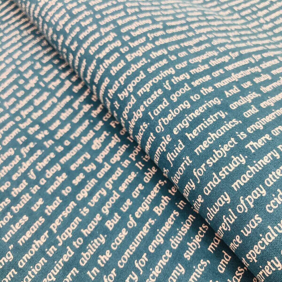 50cm 英字 シーチング 110×50 グリーン系 コットン 生地 はぎれ 綿生地拍卖