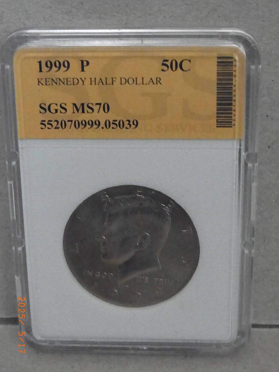アメリカ 1999P SGS MS70 ケネディ50セント白銅貨 ★送料無料★ 拍卖