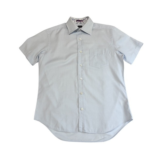 中古 ポールスミス PaulSmith 半袖シャツ クリーニング済み ライトブルー メンズ Mサイズ拍卖
