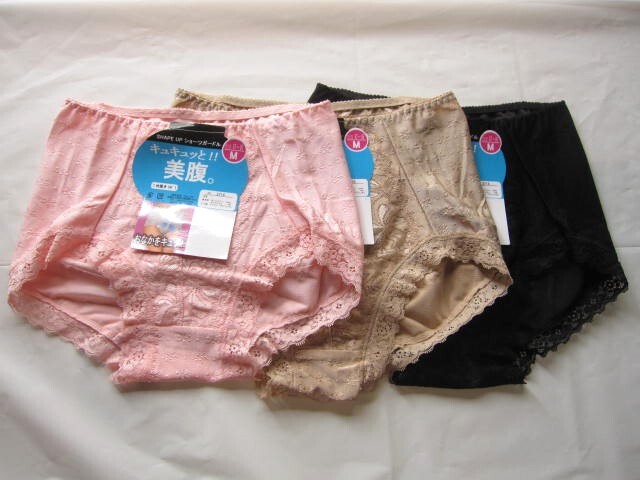 *送料無料*M*キュキュッと!!美腹。SHAPE UPショーツガードル3枚*1枚履きOK*パワーネット補正*拍卖