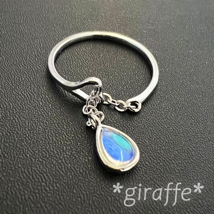 A298 匿名配送 指輪 レディース ムーンストーン リング s925 シルバー フリーサイズ サイズ調節可能 細い 細め 雫型 ティアドロップ拍卖