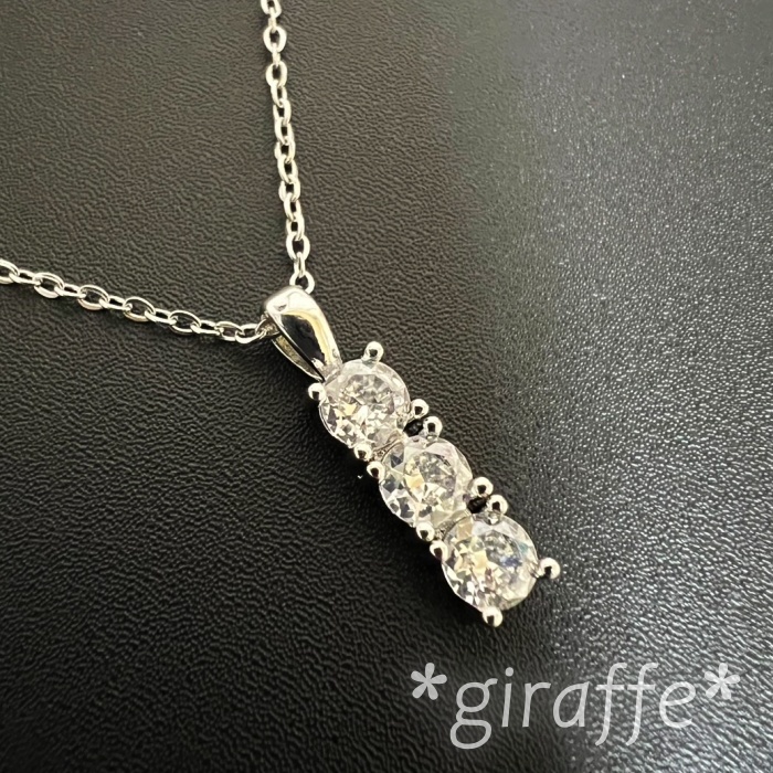 C302 匿名配送 ネックレス レディース ジルコニア 4爪 シルバー シンプル 上品 エレガント 拍卖