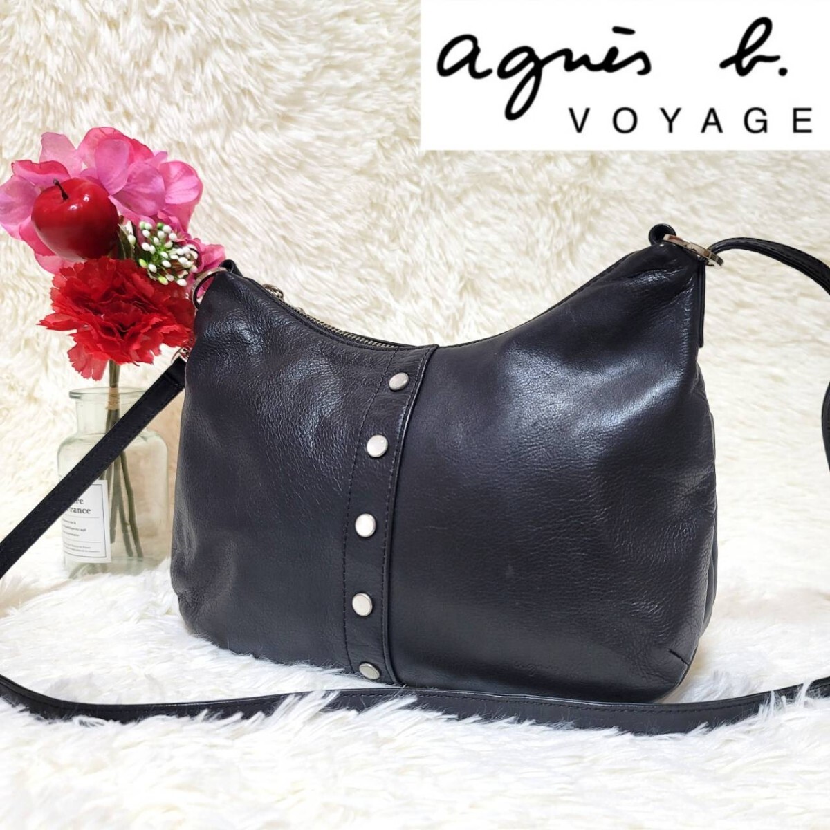 【極美品】アニエスベー ボヤージュ ショルダーバッグ 2way レザー拍卖