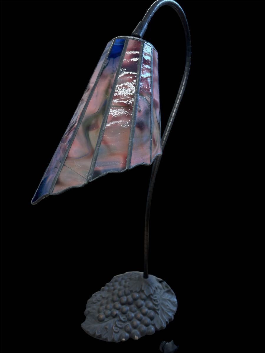 テーブルランプ ぶどう彫刻 アンティーク 卓上ランプ インテリア スタンドライト ステンドグラス 照明 ランプ レトロ 卓上照明拍卖