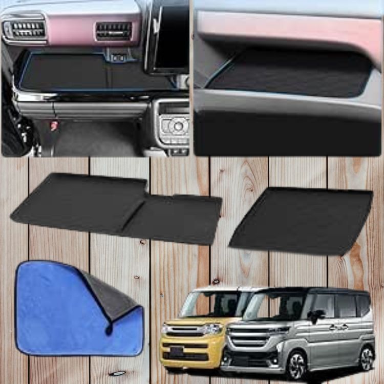 スズキ 新型スペーシア スペーシアカスタム 助手席/運転席オープントレイマット ノンスリップ ラバーマット 助手席/運転席 滑り止めマット拍卖