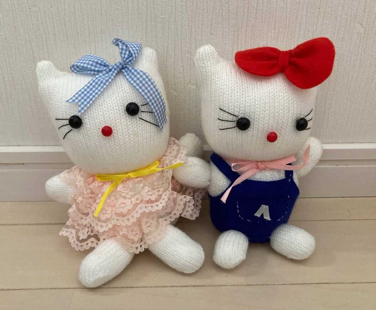 ハンドメイド ネコ2匹 ぬいぐるみ 手作り 拍卖