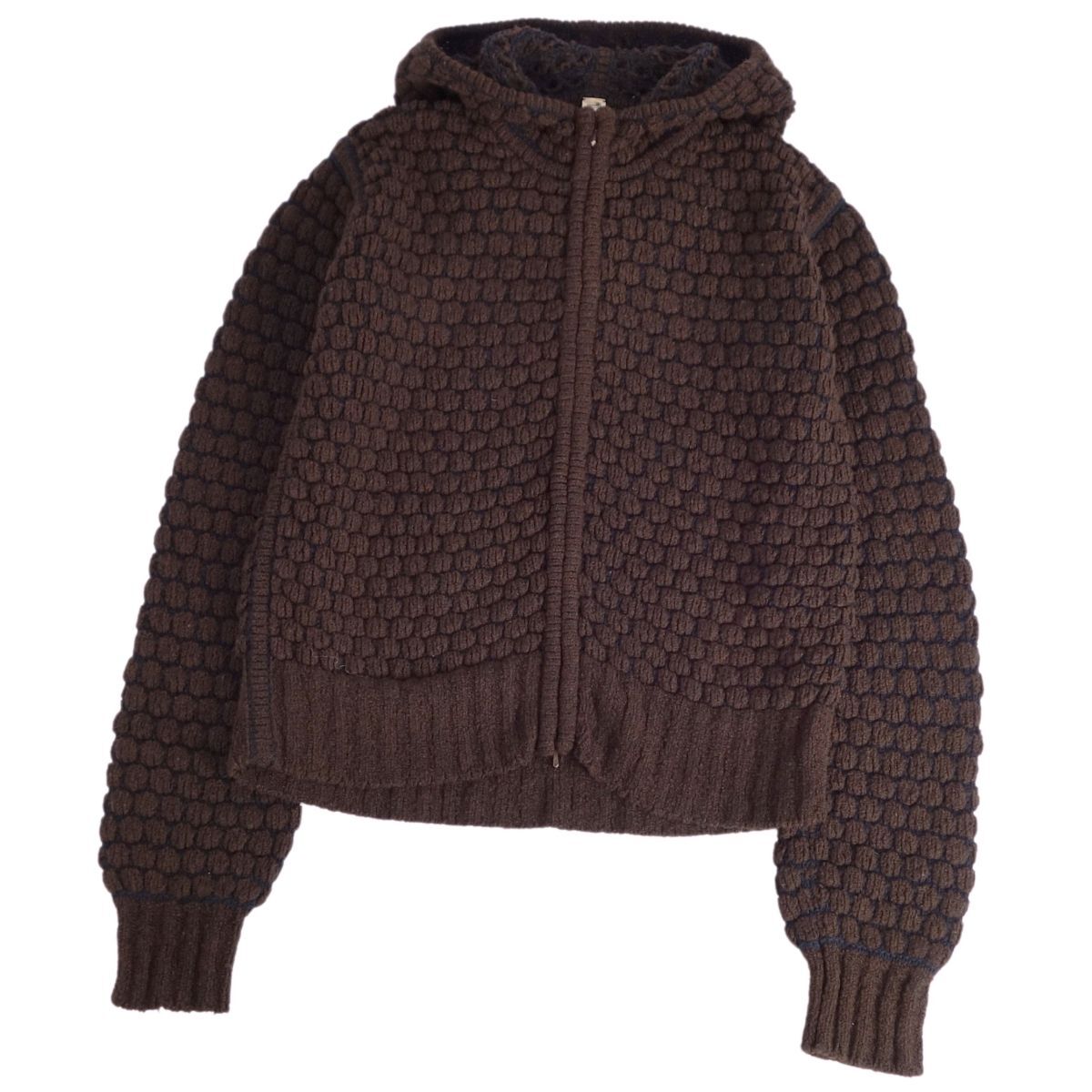 美品 エルメス HERMES パーカー ゴルチエ期 フーディー ニット カシミヤ コットン トップス レディース 36 ブラウン ce05mo-rm02e30945拍卖