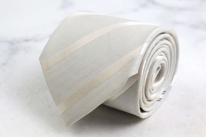 シップス ブランド ネクタイ ストライプ柄 ダブルストライプ シルク 麻 日本製 PO メンズ ホワイト SHIPS拍卖