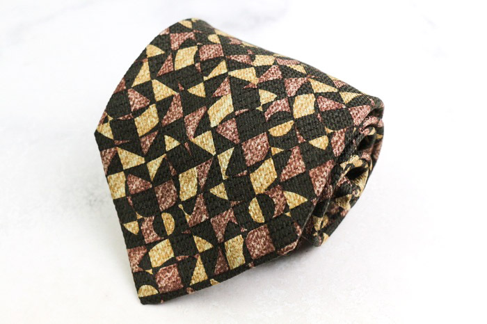 ミラショーン ブランド ネクタイ チェック柄 格子柄 パネル柄 シルク イタリア製 PO メンズ カーキ mila schon拍卖