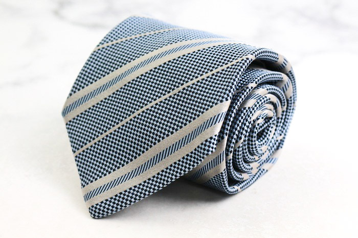 エルメネジルドゼニア ブランド ネクタイ ストライプ柄 格子柄 シルク イタリア製 PO メンズ ネイビー Ermenegildo Zegna拍卖