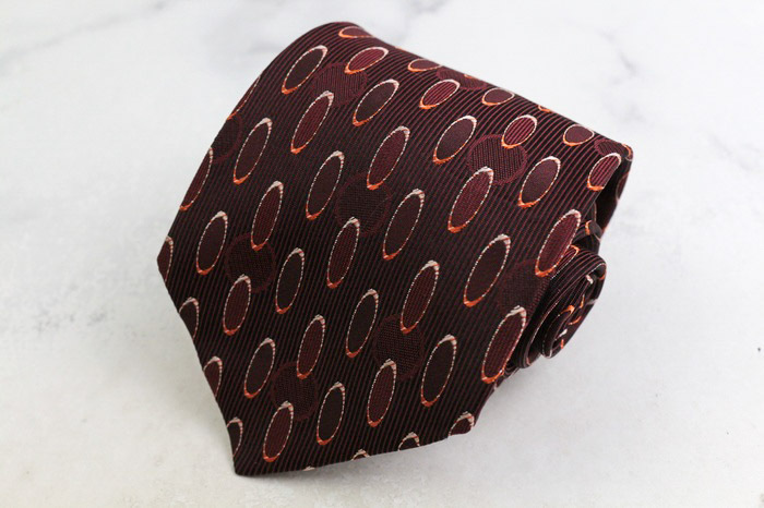 ミチコロンドンコシノ ブランド ネクタイ ドット パネル柄 シルク 日本製 PO メンズ ワインレッド MICHIKO LONDON KOSHINO拍卖