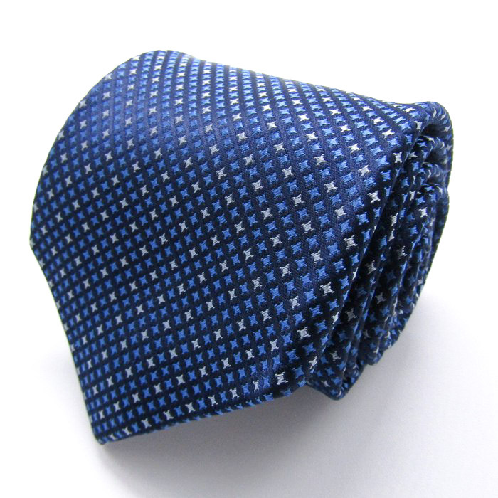 ヒロココシノ ブランド ネクタイ チェック柄 ダイヤ柄 格子柄 シルク PO メンズ ネイビー HIROKO KOSHINO拍卖