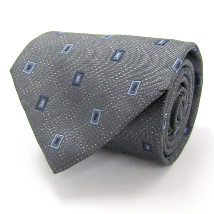 ギラロッシュ ブランド ネクタイ チェック柄 ドット 小紋柄 スクエア柄 シルク イタリア製 PO メンズ グレー GuyLaroche拍卖