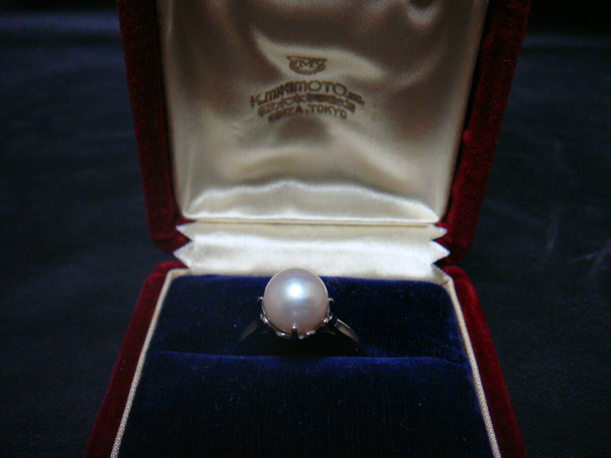 ◆ミキモト MIKIMOTO 御木本 K14WG パール リング 8mm◆拍卖