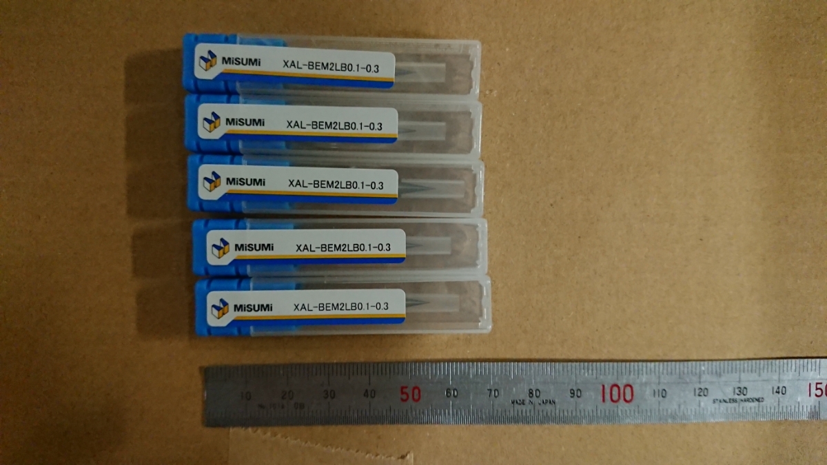 R0.1 φ0.2 新品 超硬 ボールエンドミル 5本セット misimi ミスミ製 首下0.3mm拍卖