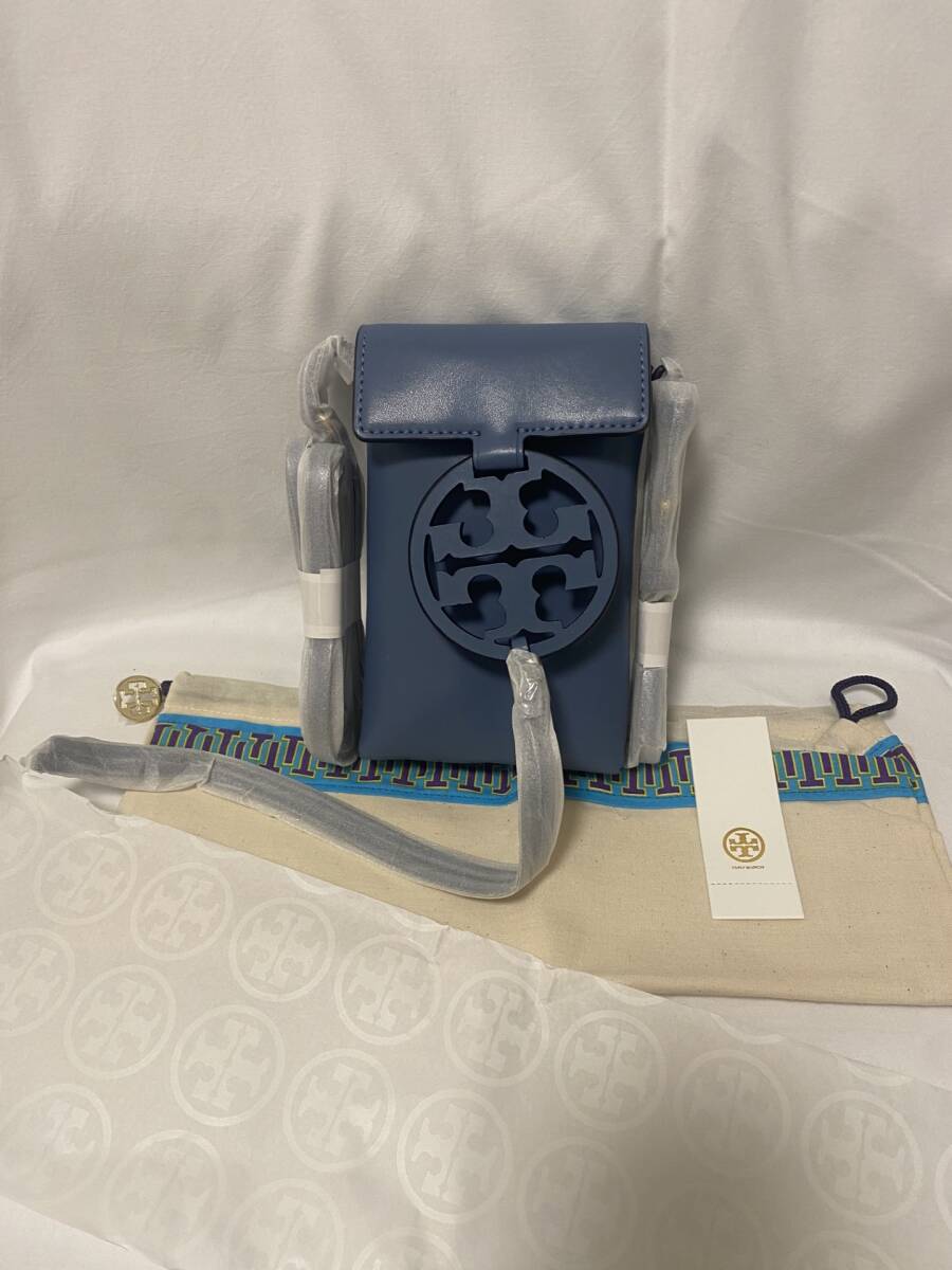 新品★トリーバーチ最新作Miller Nano スマホショルダーバッグ ブルーウッド 拍卖