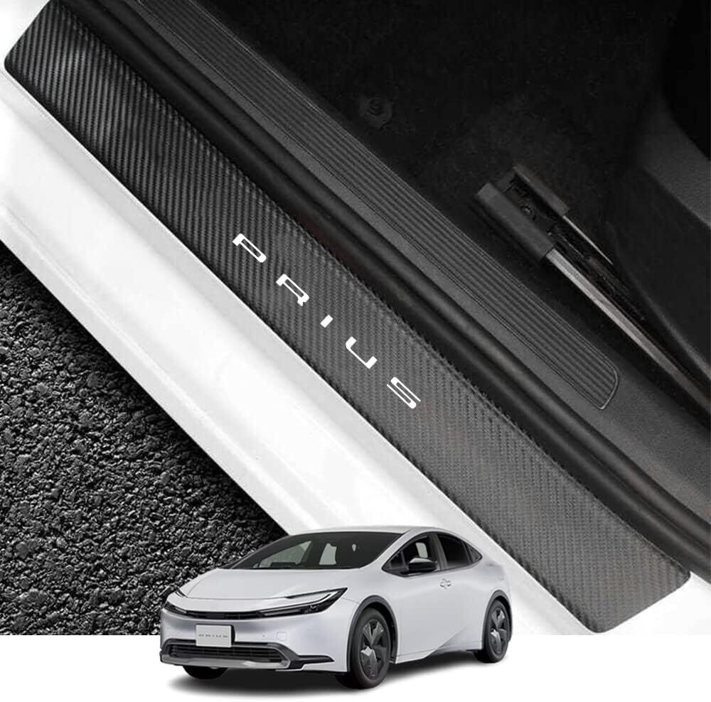 トヨタ 新型プリウスPRIUS 60系 外側スカッフプレート サイドステップガード アクセサリー爪キズ防止 取り付け簡単 4個セット(ホワイト)拍卖