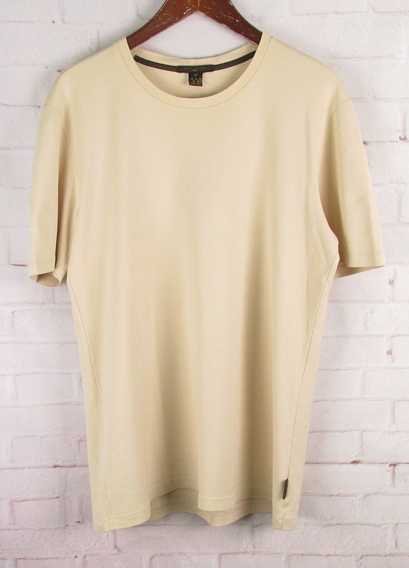 LST11785 LOUIS VUITTON ルイヴィトン Tシャツ 無地 イタリア製 ベージュ系 M拍卖