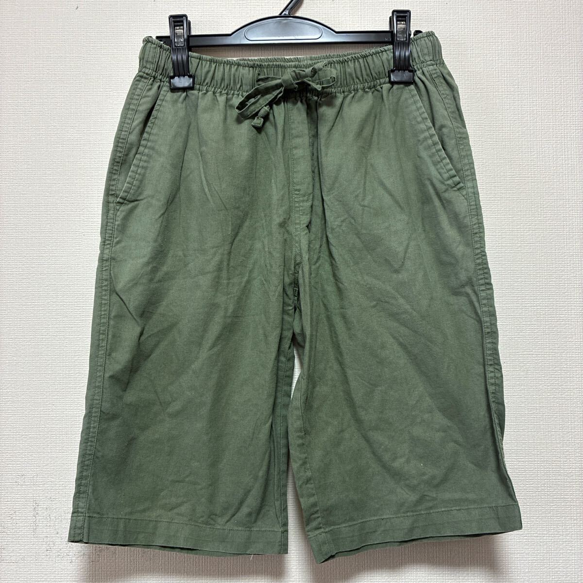 中古PG オリーブグリーン ショートパンツ ゴムウエスト Mサイズ ショートパンツ ウエストゴム カーキ拍卖