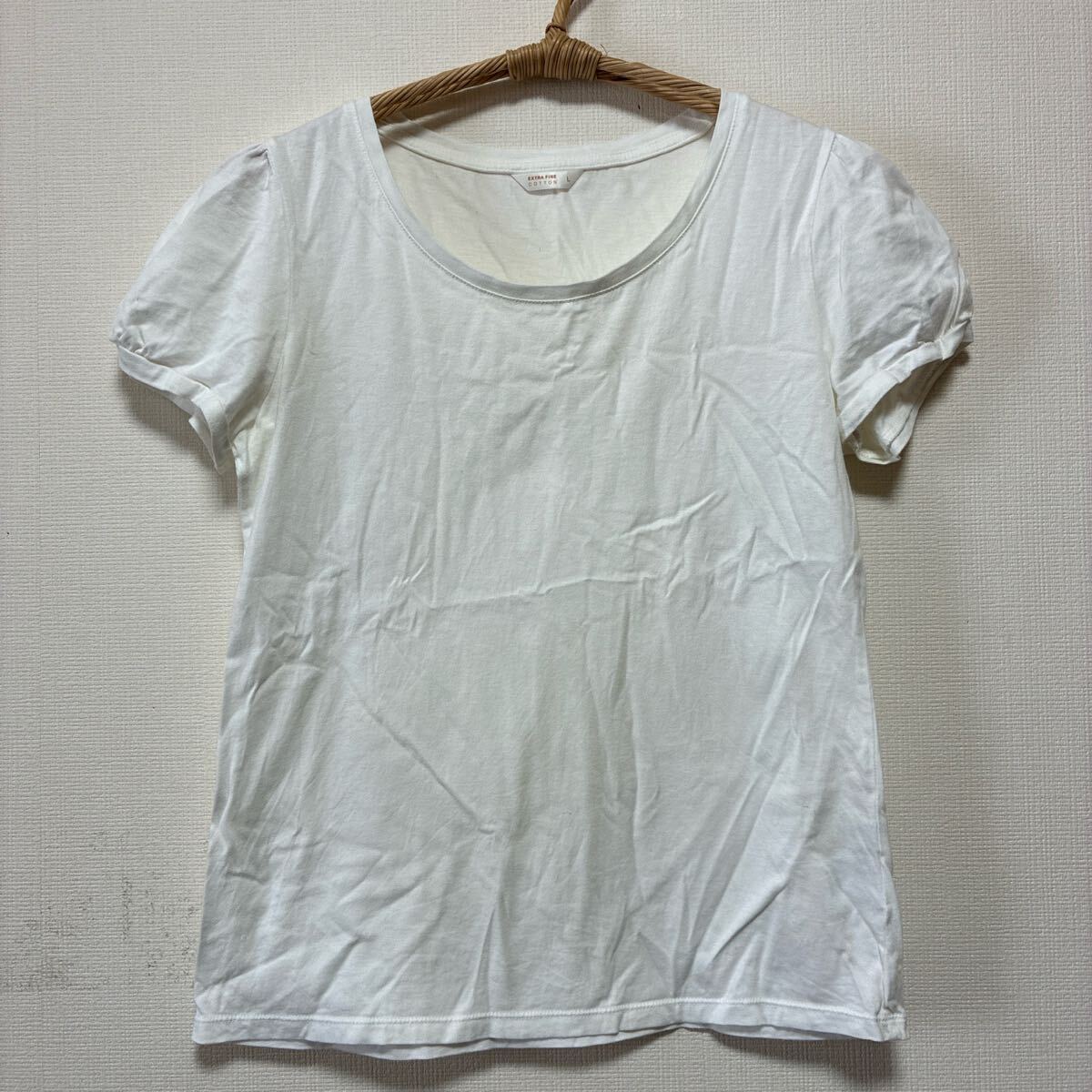 中古 ユニクロ 綿100% ホワイト半袖Tシャツ Tシャツ 半袖Tシャツ 白拍卖