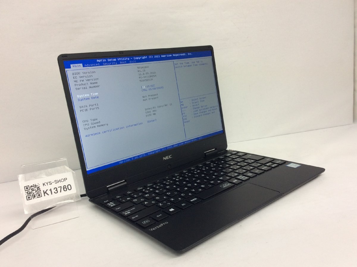 ジャンク/ NEC PC-VKT13HZG4 Intel Core i5-8200Y メモリ8.19GB ストレージ無し 【K13760】拍卖