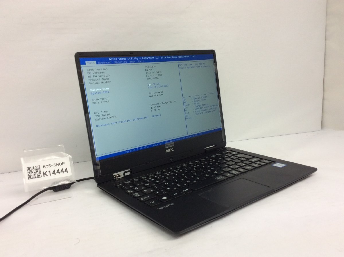 ジャンク/ NEC PC-VKT12HZG3 Intel Core i5-7Y54 メモリ8.19GB ストレージ無し 【K14444】拍卖