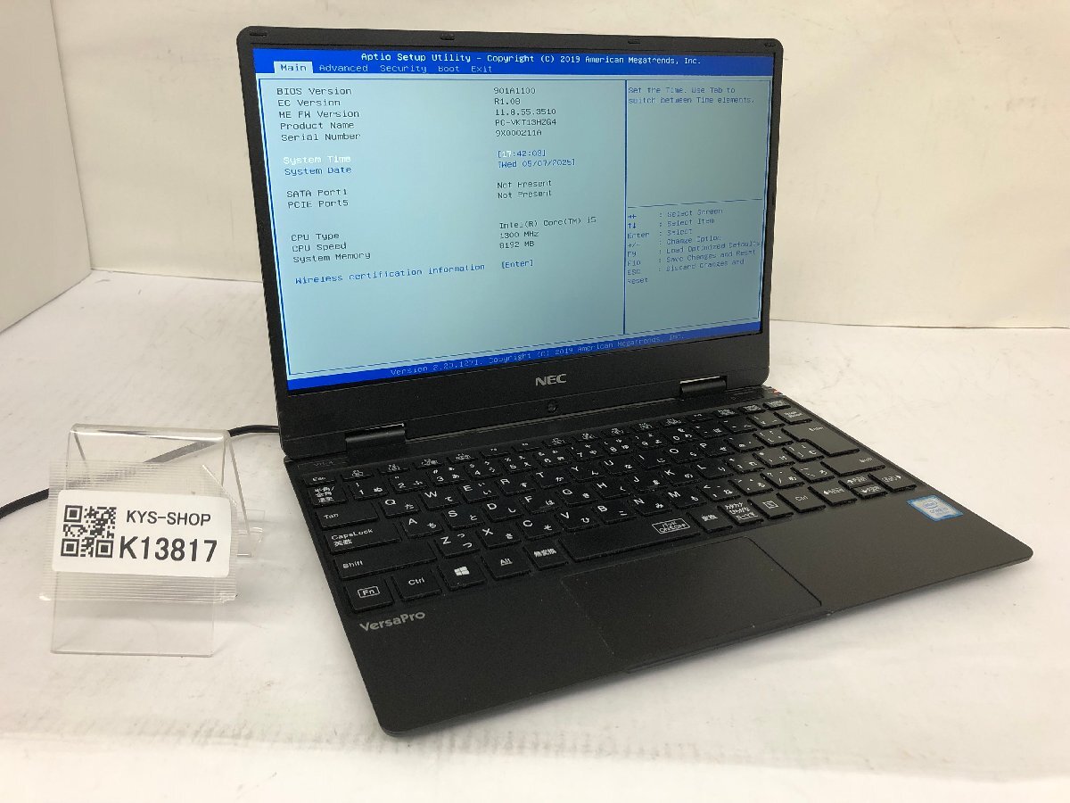 ジャンク/ NEC PC-VKT13HZG4 Intel Core i5-8200Y メモリ8.19GB ストレージ無し 【K13817】拍卖