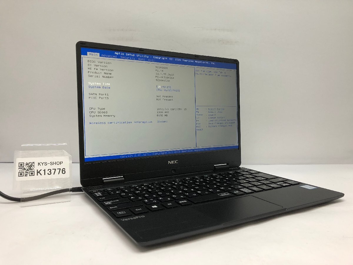 ジャンク/ NEC PC-VKT13HZG4 Intel Core i5-8200Y メモリ8.19GB ストレージ無し 【K13776】拍卖