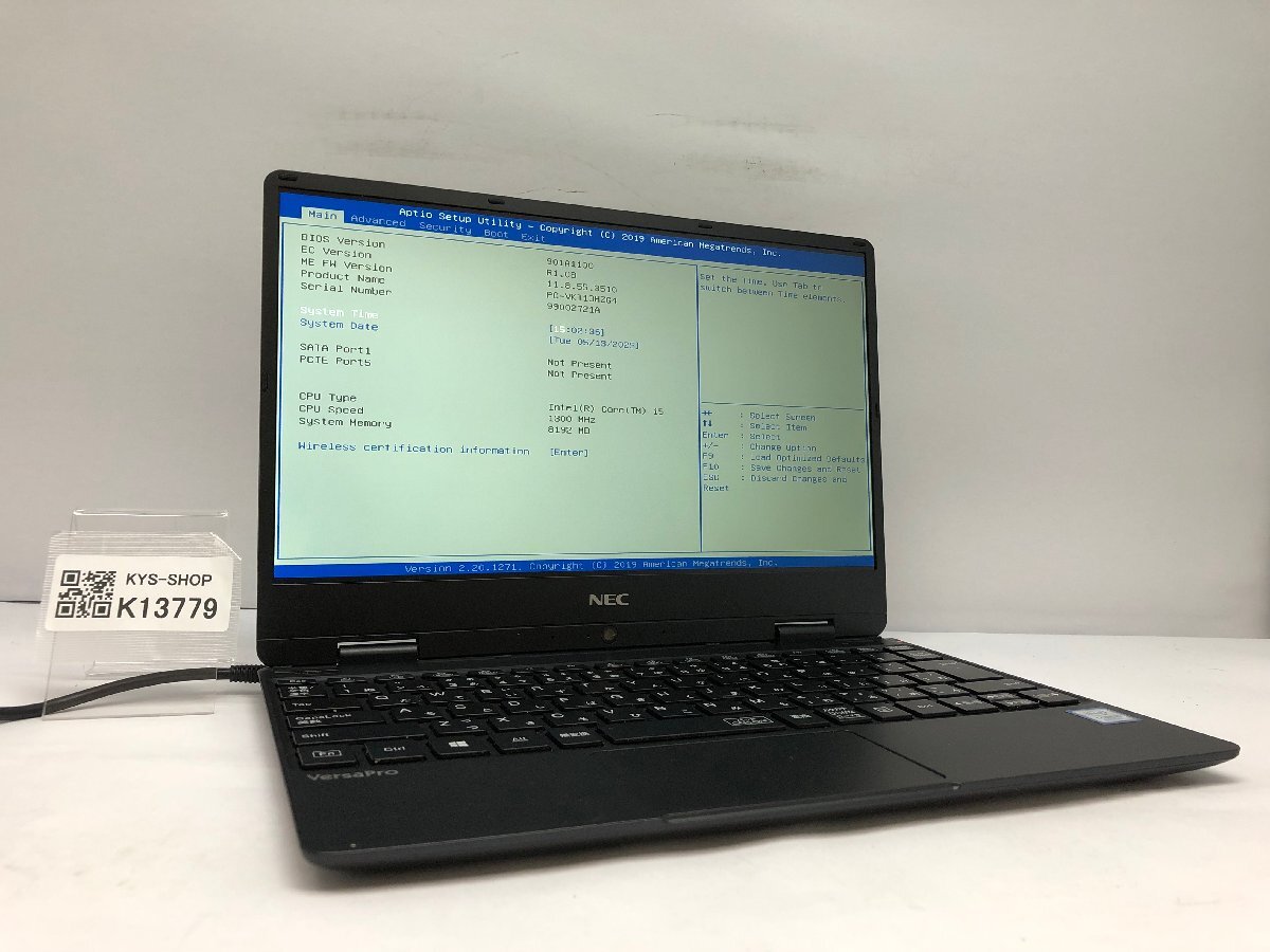 ジャンク/ NEC PC-VKT13HZG4 Intel Core i5-8200Y メモリ8.19GB ストレージ無し 【K13779】拍卖