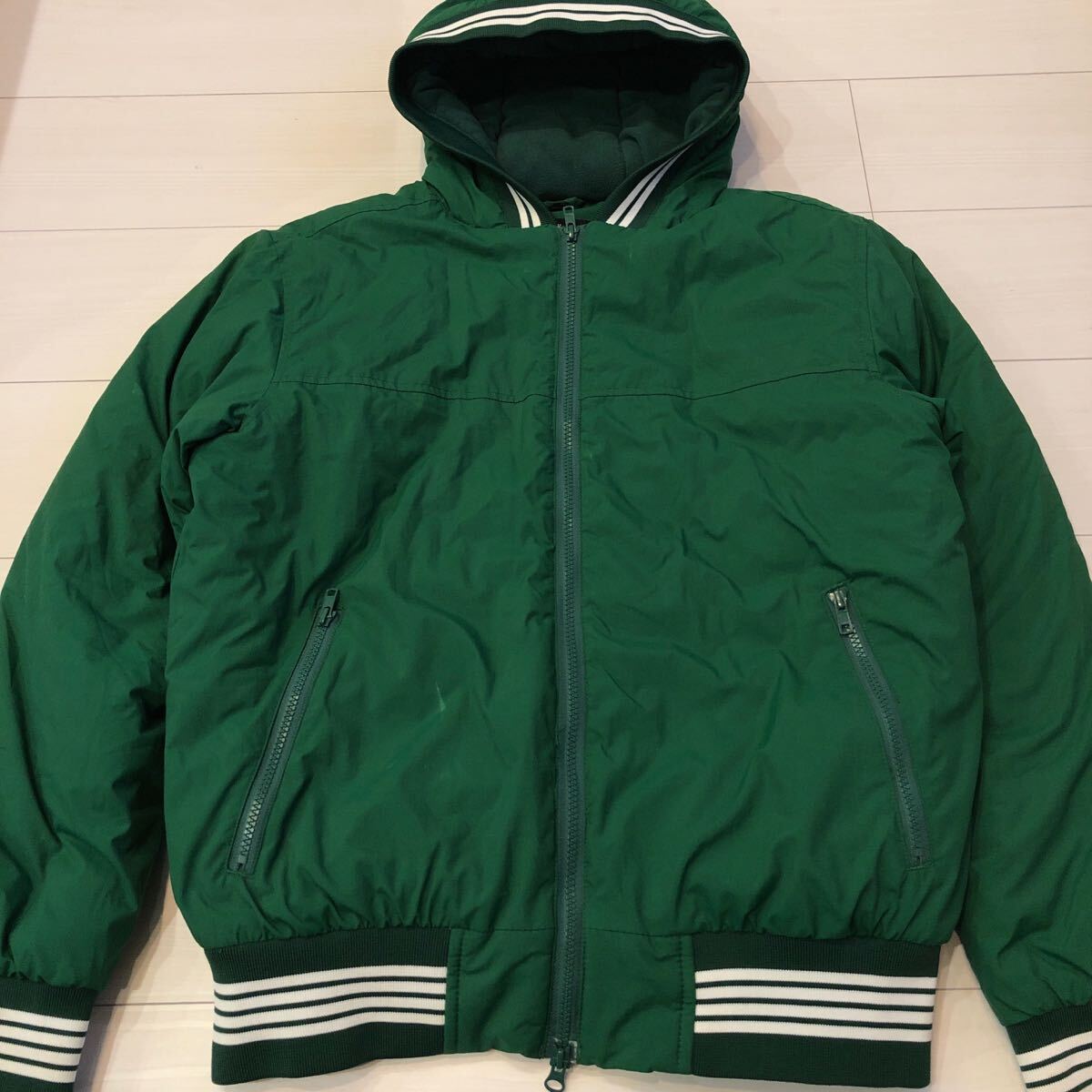 STUSSY GEAR ダウンジャケット 中綿 オールド ヴィンテージ グリーン ブルゾン 中綿 古着 アウター 70s 80s 肉厚 スタジャン パデッド拍卖