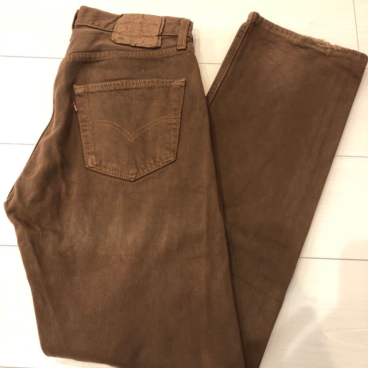 80s USA製 リーバイス 501 カラーデニム ヴィンテージ ブラウン 希少 後染め ジーンズ ボトムス archive ストリート アメカジ拍卖