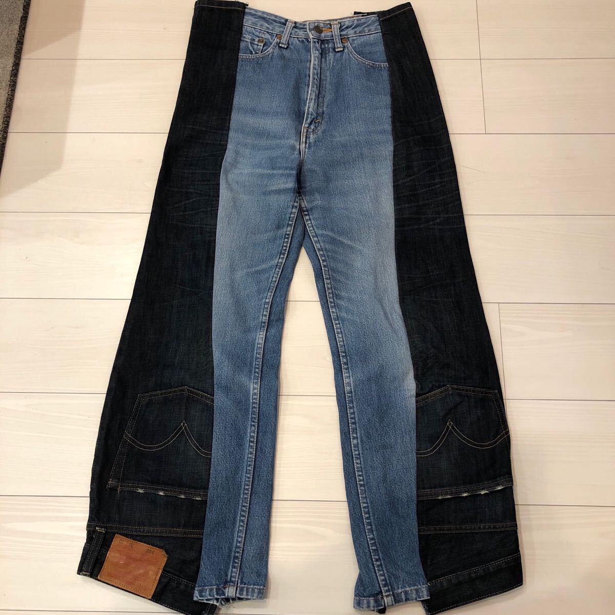 希少 美品 リーバイス デニム ドッキング 再構築 ヴィンテージ ジーンズ 切替 ジーンズ デニムパンツ Levi s 515 赤耳拍卖