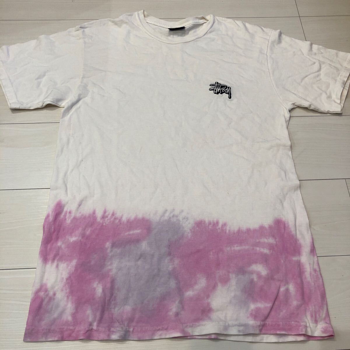 STUSSY Tシャツ グラデーション タイダイ y2k archive 白T 半袖 コットン ステューシー M ヴィンテージ オールド ストリート ホワイト拍卖